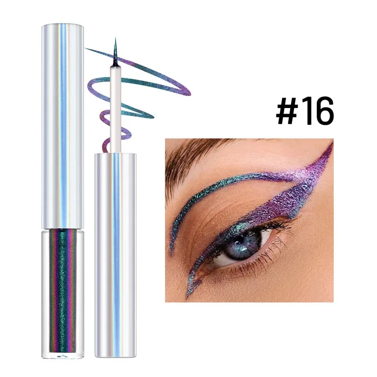 19 Colors Holographic Chameleon Liquid Eyeliner Metallic Glitter Color-Shifting Eye Liner Long Lasting Waterproof Eyes Makeup — image 21