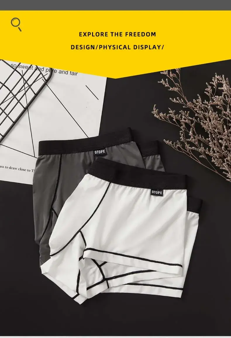 Lingerie sexy da uomo ultra sottile in seta di ghiaccio U Touch comoda, traspirante, boxer sexy, boxer da uomo GT272