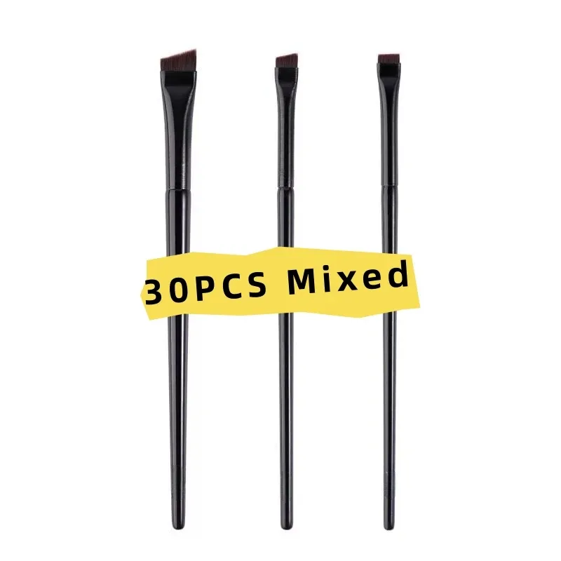 3/6/9/15/30PCS Ultra Thin Blade Eyeliner Brush Set Fine Angle Flat Eyebrow Brush Under The Eyes Flat Head Precise Detail Brushes