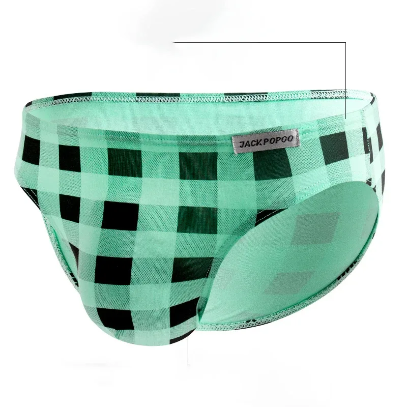 Kẻ Sọc Thời Trang Quần Lót Cotton Mềm Mại Co Giãn Nam Quần Đùi Thoáng Khí Thoải Mái Thanh Niên Quần Lót Nam Gợi Cảm U Phồng Túi Quần Lót — image 3