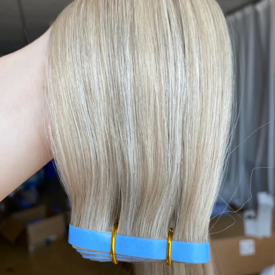 Tape In Weft Hair Extensions Human Hair 50g Injected PU Long Weft Tape In Hair Extensions Real Human Hair Seamless Tape ins Weft