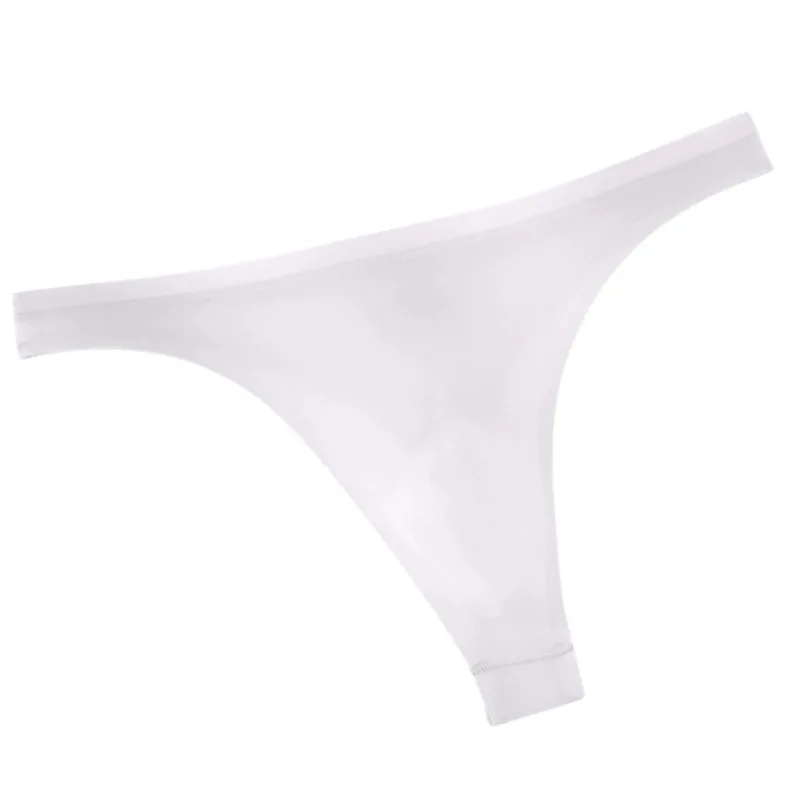 Men's Ultra-thin Ice Silk G-string 3D Bulge Pouch Thong See Through Underwear Low Rise Men Bikini Briefs U Pouch Lingerie