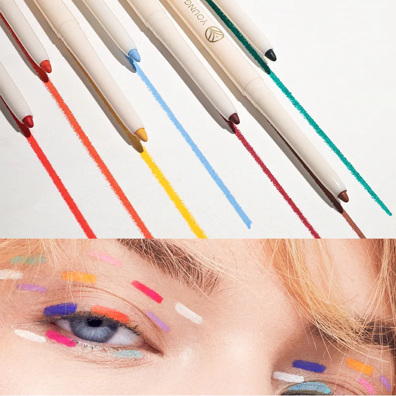 Silky Long Lasting Eye Liner Pencil Blade Tip Natural Matte Wine Red Eyeliner Easy To Color and Waterproof Eye Make Up Cosmetics