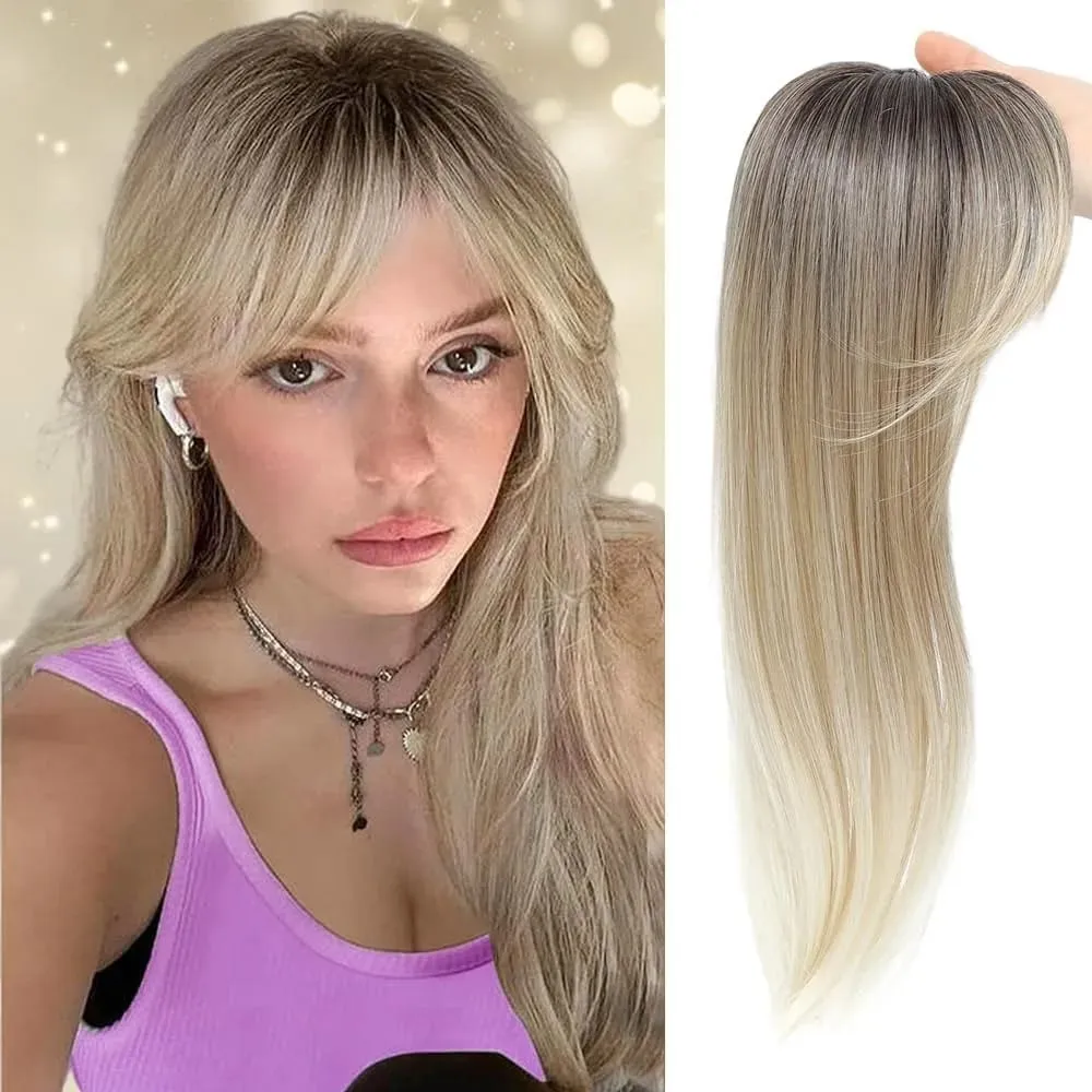 Synthetic Striaght Hair Toppers with Bangs for Women Natural Hairpieces Adding Hair Volume Topper Hair Extensions 18''/10'' — image 8