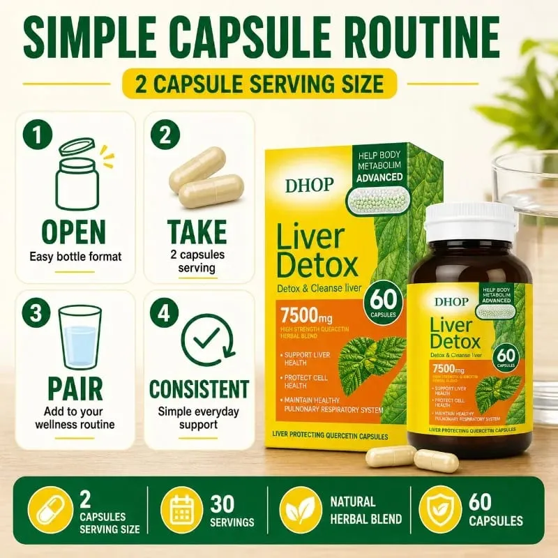 Quercetin Capsules 60 Count with Curcumin and Milk Thistle Extract Support Liver Detoxification and Maintain Respiratory Health