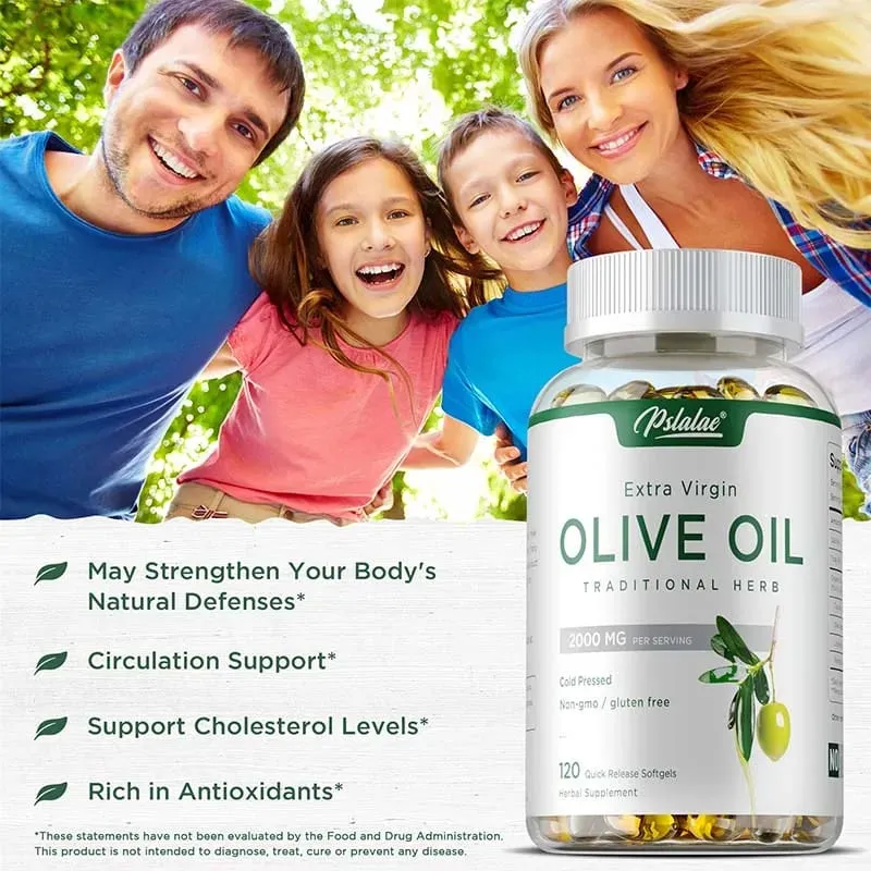Olive Oil Supplement - Supports Brain Skin and Heart Health Antioxidant Reduces Wrinkles Promotes Cell Repair Boost Vitality