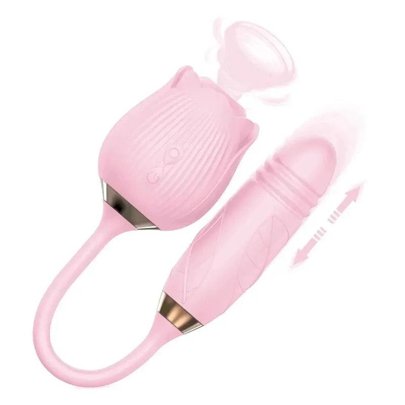 Telescopic Thrusting Sucker Vibrator for Women Rose Sucking Clit Stimulator Dildo Licking Vagin Anal Massager Sex Toys Couples — image 9