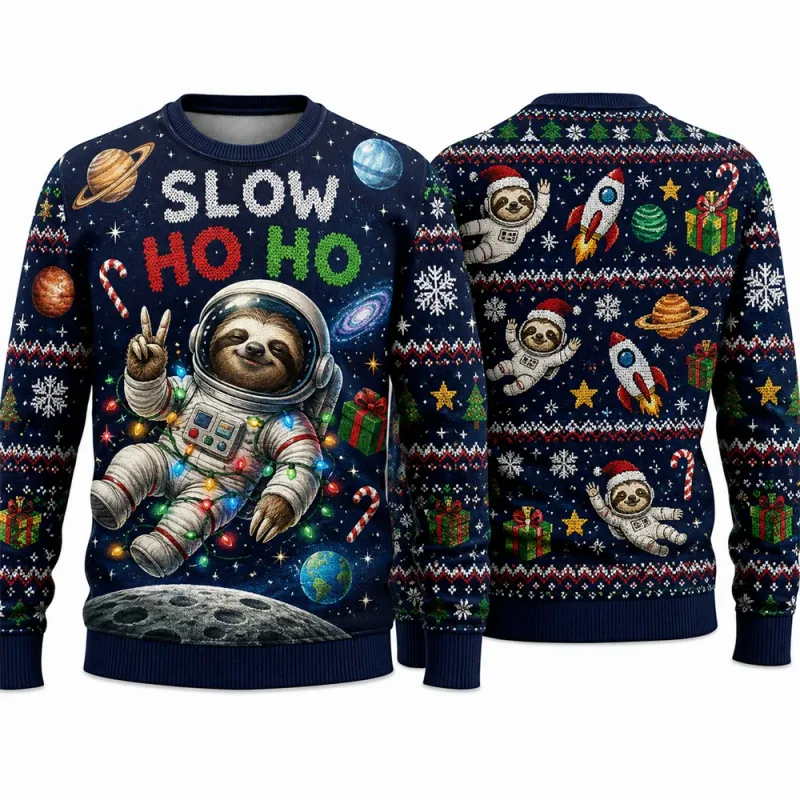 Goaty And Bright Christmas Sweatshirt Funny Goat 3D Printed Crewneck Long Sleeve Unisex Ugly Xmas Sweater Holiday Party Pullover