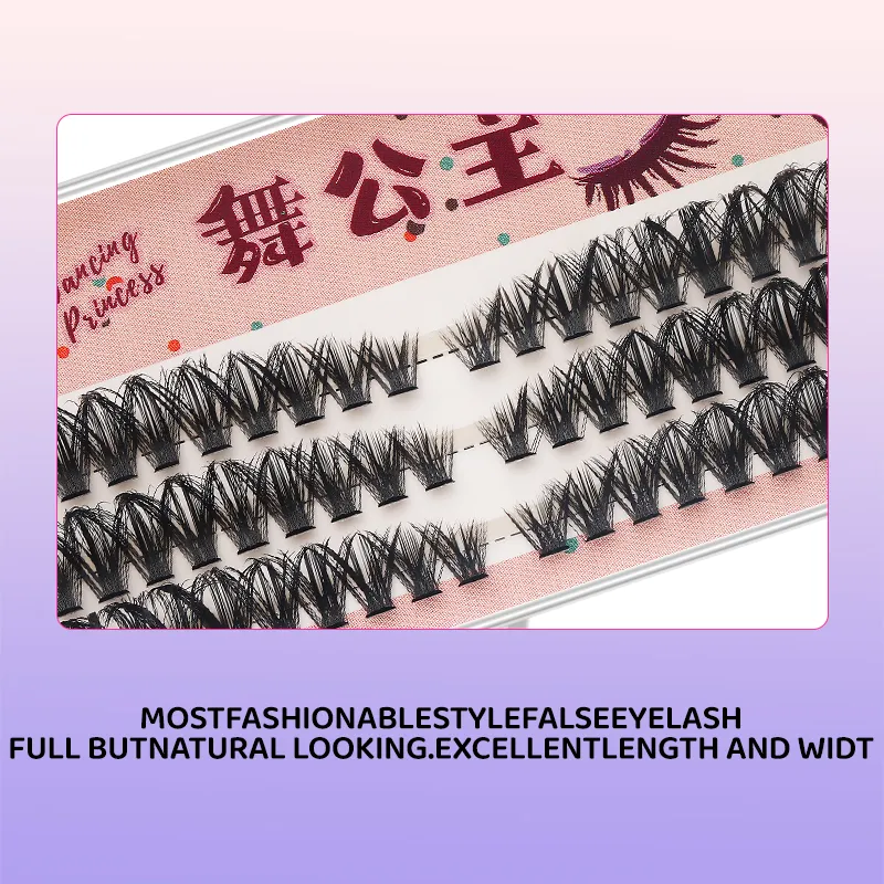 3 Rows DIY Thick Individual Cluster Lash Extensions Segmented Natural Lash Clusters Eye Style Self-graft Lashes Makeup