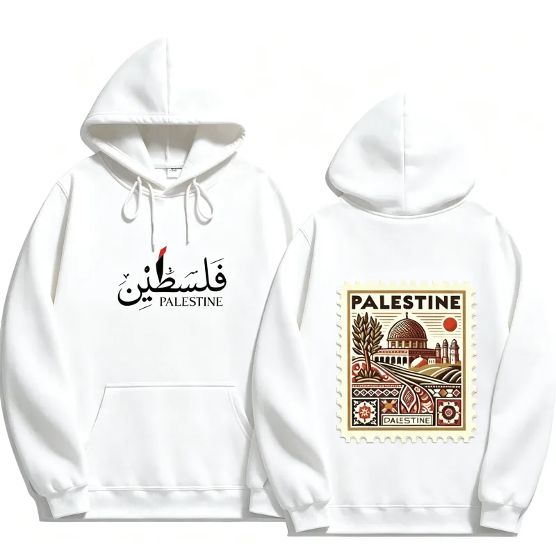 Unisex Autumn Winter Vintage Casual Pullover Sweatshirts Palestine Hoodie Fashion Harajuku Aesthetic Retro Graphic Hoodies Tops