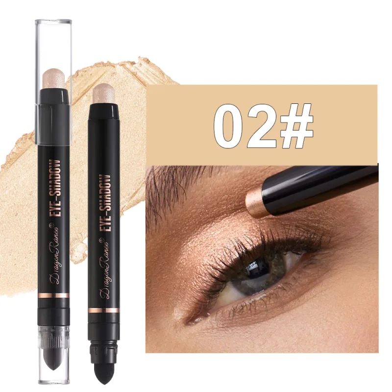 Double Head Pearlescent Eyeshadow Pencil Waterproof Glitter Metallic Blue Green Eye Shadow Makeup Pigment White Eyes Highlighter