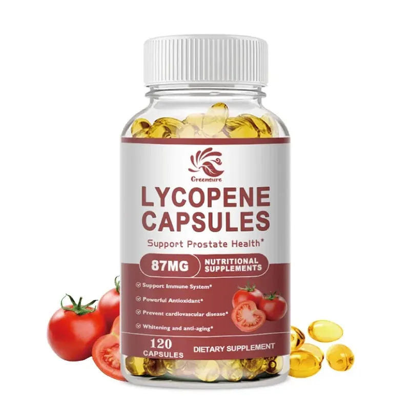 Capsules de lycopène, extrait de tomate, protège la prostate, augmente la force physique, supplément énergétique, améliore l'immunité
