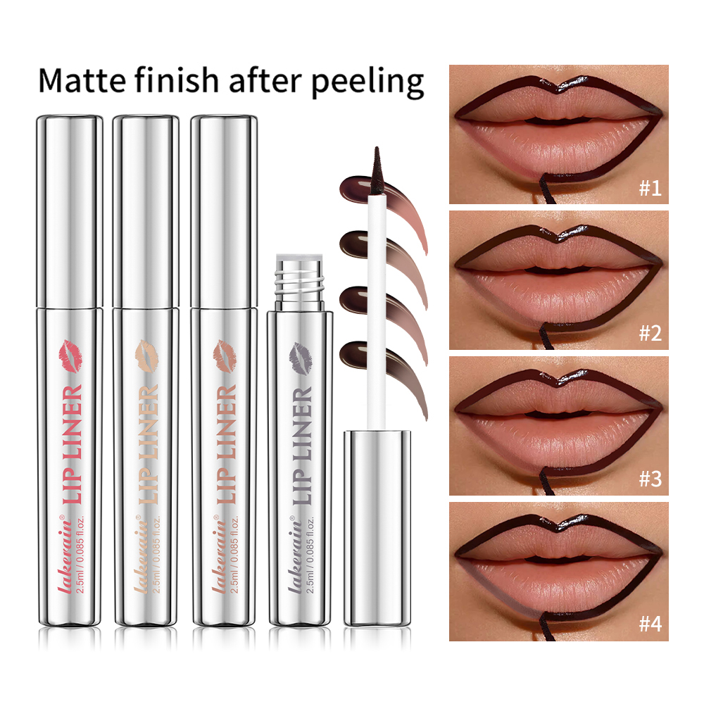 Vattentät Lip Liner Peel Off Tatuering Läppglans Vattentät Långvarig Matt Läpp Nyans Brun Kontur Avrivbar Läppar Fläck Kosmetisk