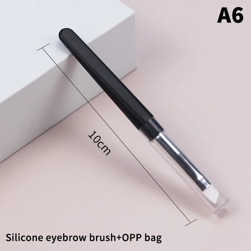 ★▲1PC Portable Eyeshadow Makeup Brushes Travel Size Makeup Brushes Eyebrow Silicone Glit Essential Cosmetic Tools With Lid