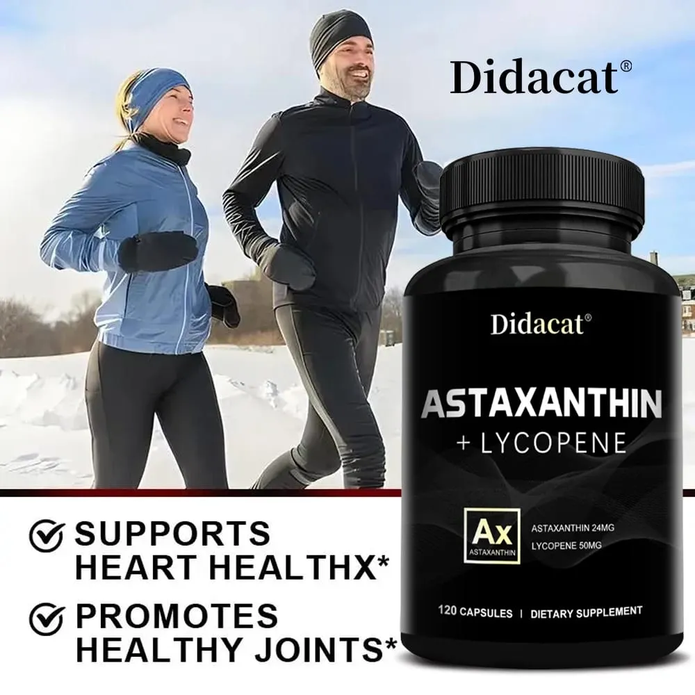 アスタキサンチン 24mg + リコピン 50mg 微細藻類からの天然抗酸化物質 アスタキサンチン サプリメント 目の皮膚の健康をサポート 非遺伝子組み換え