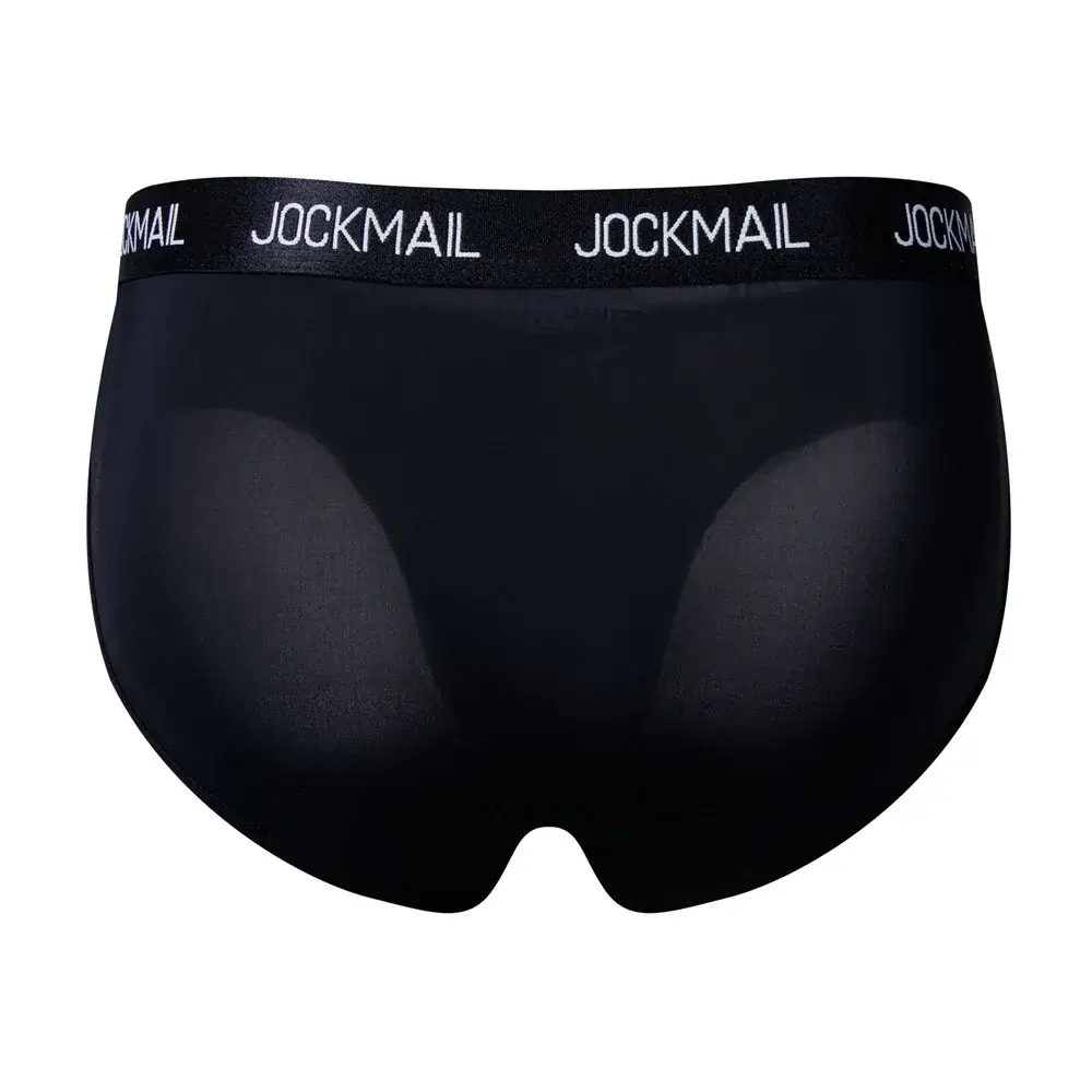 Jockmail Herren-Unterwäsche, niedrige Taille, sexy Brief, Sport, atmungsaktiv, Sommer-Eis-Seiden-Slip, große Tasche, Nylon, einfarbig, Mann-Höschen