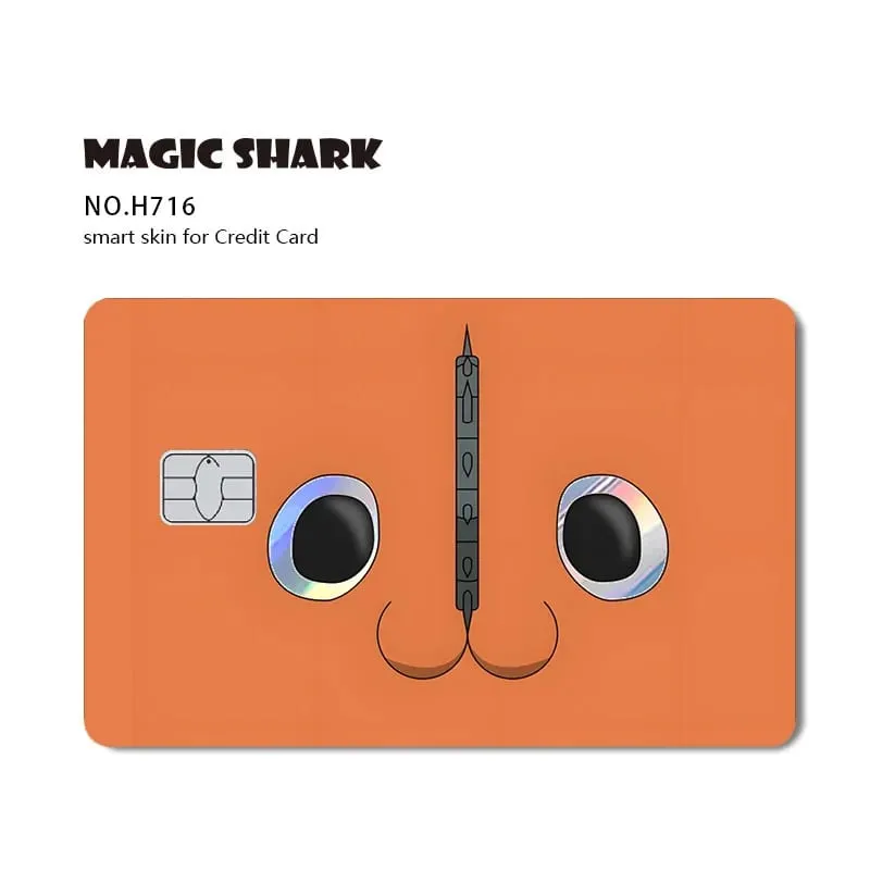 1pc Front Cool Anime Evil Holographic Laser Shinny Film Skin Sticker Cover for Debit Bank Credit Card