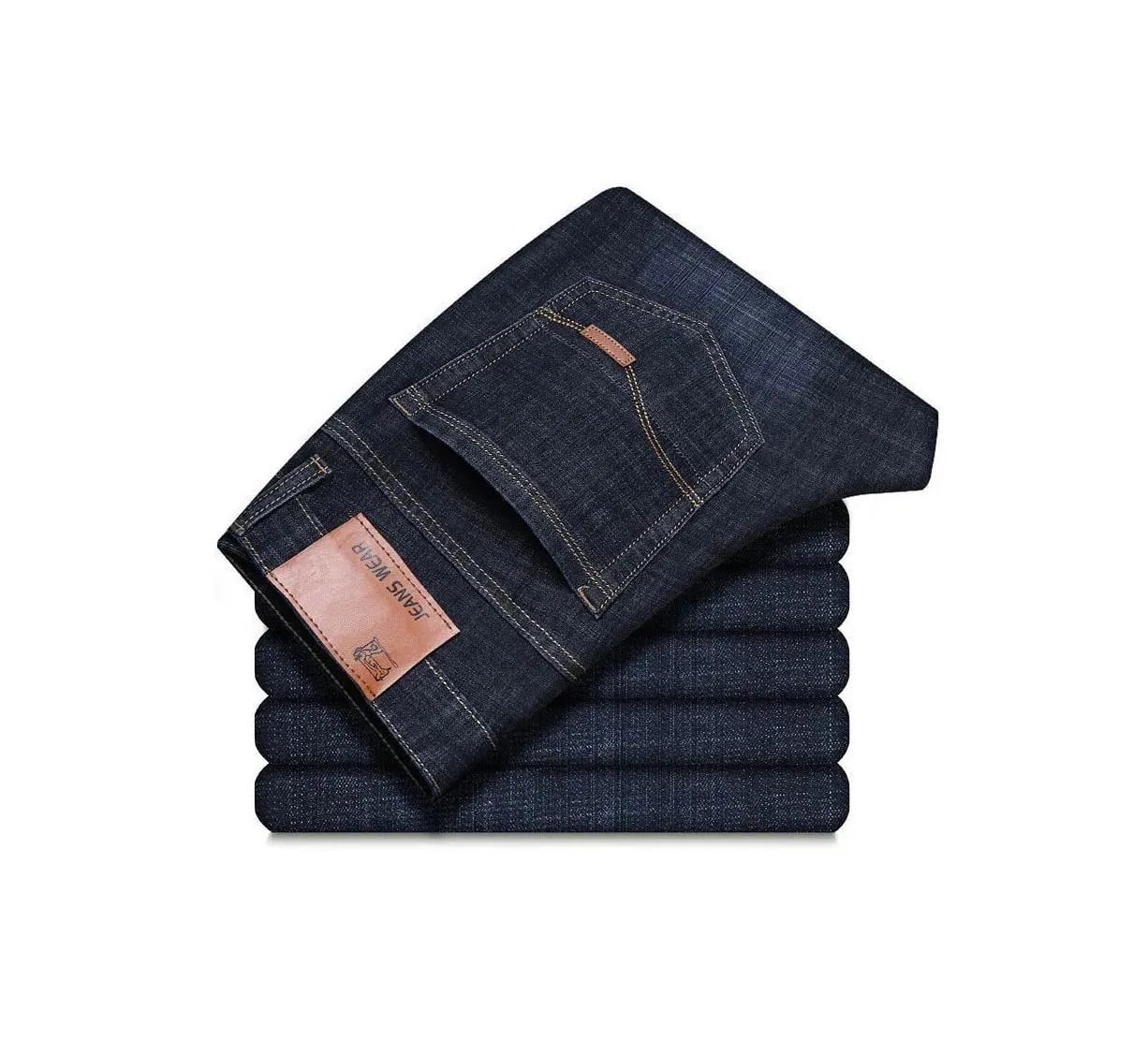 2025 New Autumn Classic Men's Fitted Stretch Jeans High-end Blue Black Casual All-Match Pants Straight Leg Men's Pants