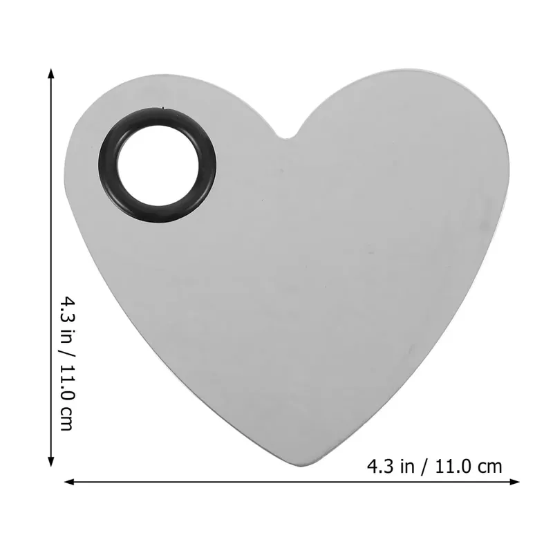 1Set Heart Shape Nail Art Tool Stainless Steel Makeup Plate Easy Clean DIY Manicure Color Mixing Palette