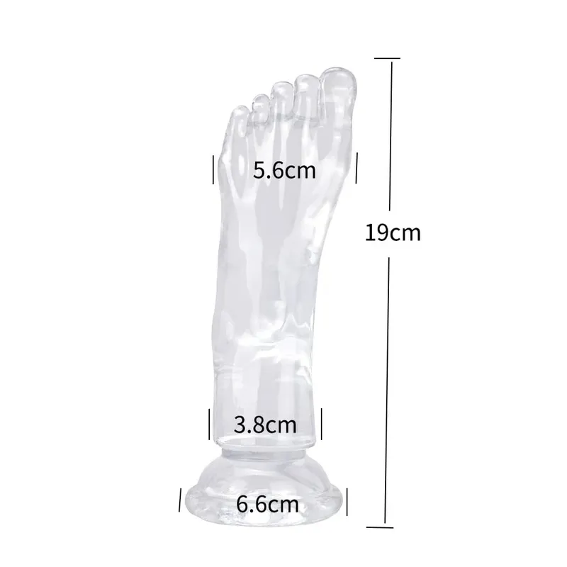 Big Feet Style Anal Plug Big Clear TPE ButtPlug Deep Masturbator Dildo Dilator Stimulator Anal Plug Adult Sex Toys For Women 18+ — image 9