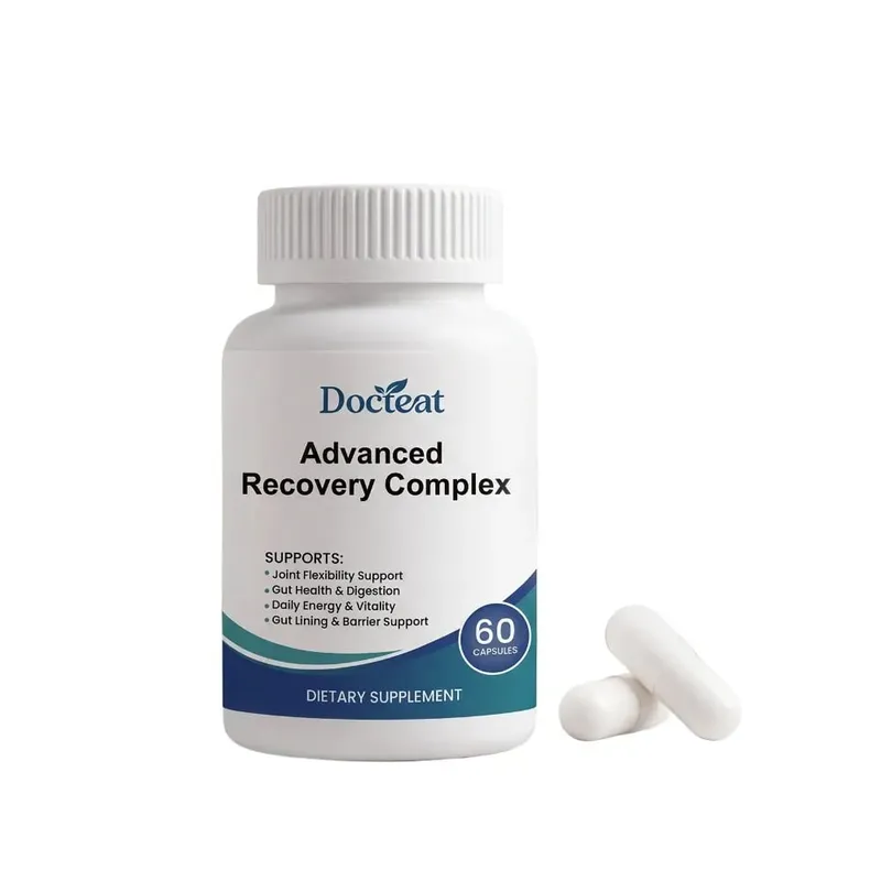 Advanced Recovery Complex 60 Capsules with L Glutamine Glycine Lysine Digestive Enzymes for Gut Health Daily Wellness Support