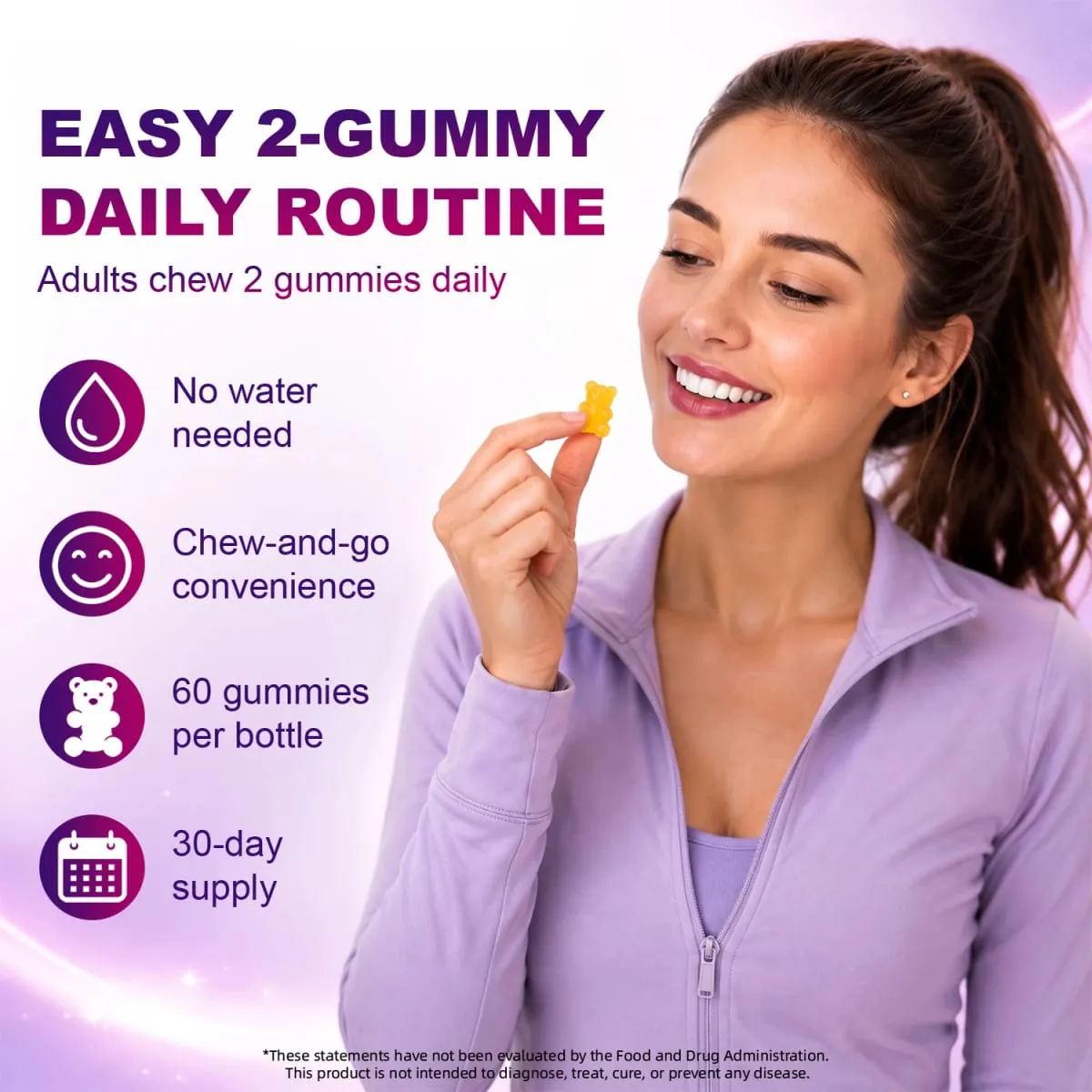 Adult Multivitamin Bear Gummies 14 in 1 Vitamins Minerals Complex Vitamin C Zinc B D Energy Metabolism Immune Daily Nutritional Support 60 Counts
