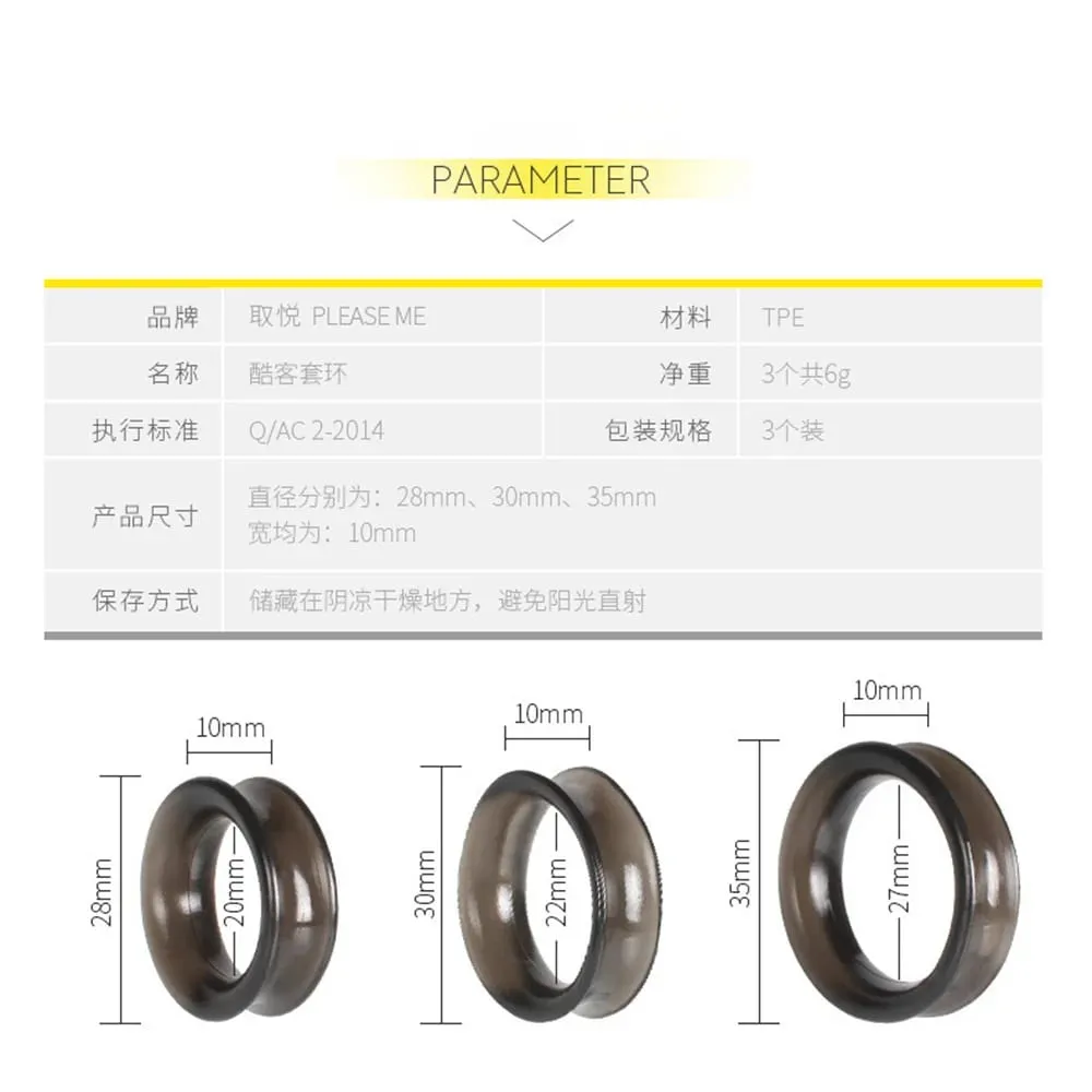 3Pcs/Set Silicone Penis Rings Adult Supplies Male Ejaculation Delay Cock Rubber Rings Lasting Bondage Erection Sex Toys For Men — image 4