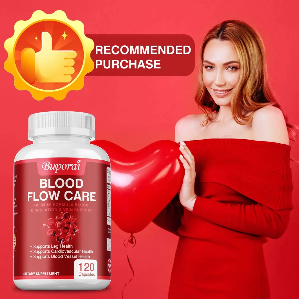 Blood Flow Care - Improves Hypoglycemia Lower Cholesterol Improves Circulation Supports Leg Veins and Cardiovascular Health