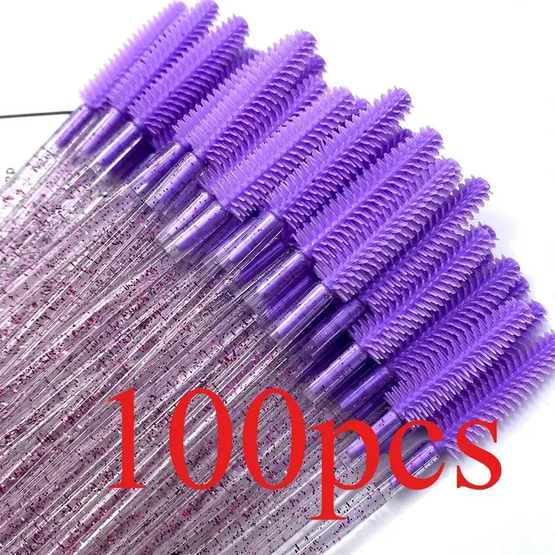 50/100 Pcs Silicone Crystal Mascara Wands Disposable Diamond Eyelash Brushes Comb Beauty Makeup Brush Tools for Women