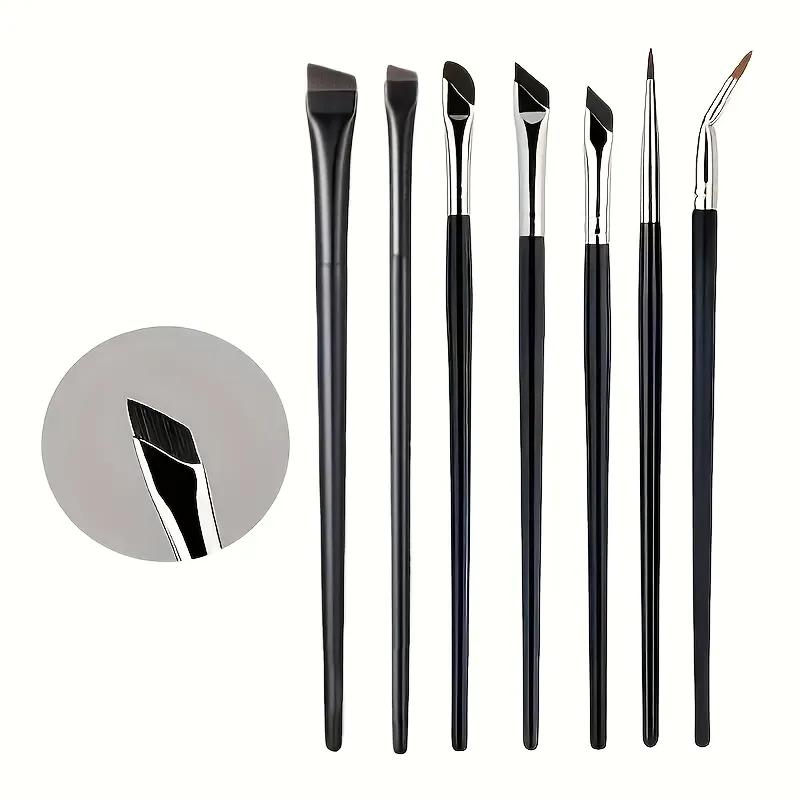 7Pcs Precision Detail Makeup Brushes Set Ultra Thin Eyebrow Lower Lash Eyeliner Eye Makeup Brush — image 1