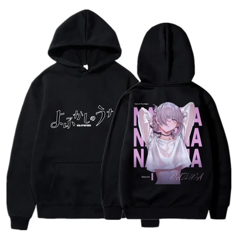 Y2K Anime CALL OF THE NIGHT Nazuna Nanakusa Nakakatawang Hoodie Hip Hop Graphic Sweatshirts Poleron Hombre Streetwear Harajuku Tracksui
