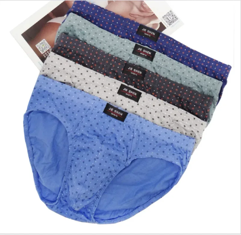 100% Cotton Briefs Mens Comfortable Underpants Man Underwear L/XL/2XL/3XL/4XL5pcs/Set Free Drop Shipping — image 13