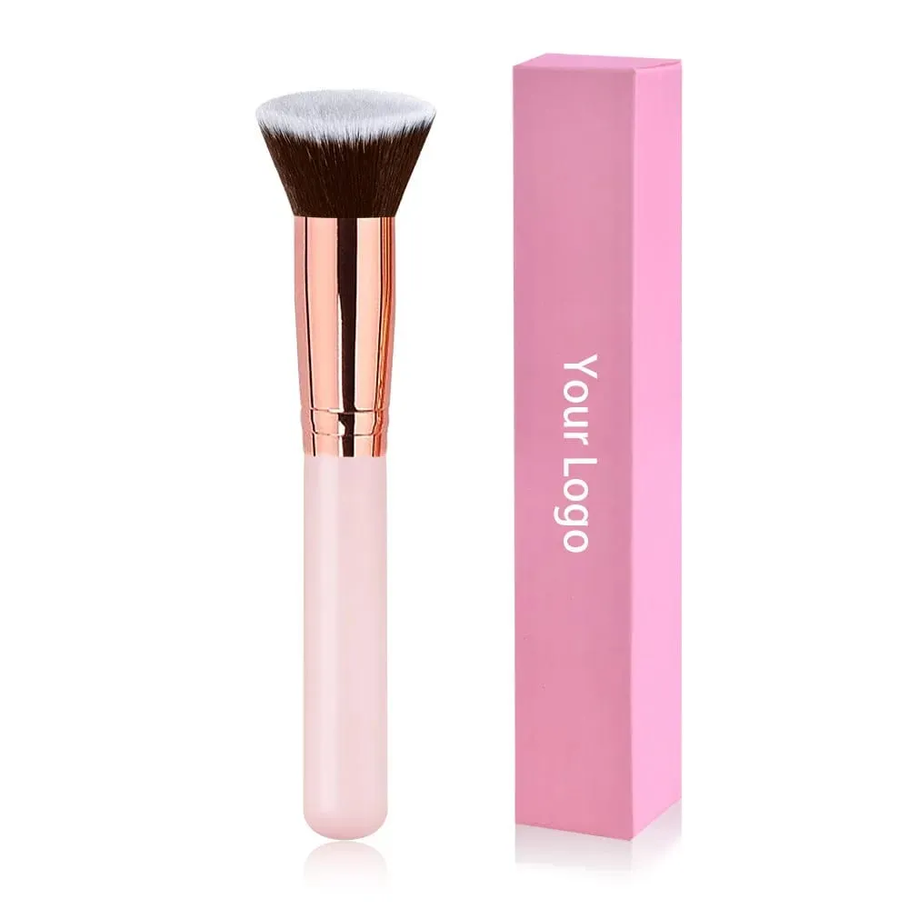 Pinceaux de maquillage de marque privée gratuite fond de teint poudre libre correcteur pinceau de mélange rose outil de maquillage de beauté en gros en vrac 10 pièces — image 3