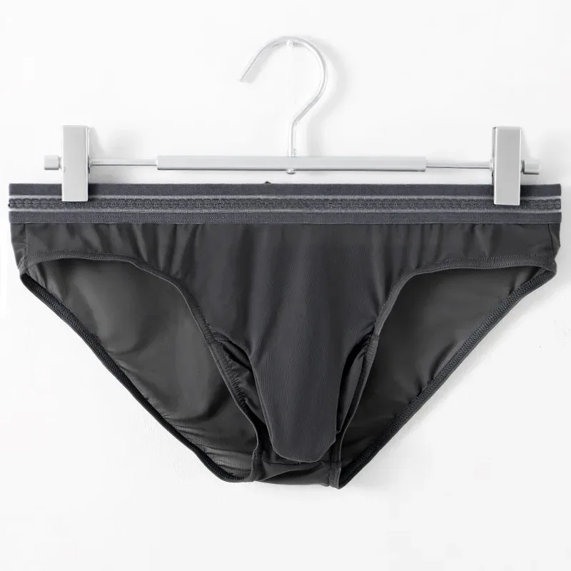 1/3PCS Men's Ice Silk Briefs Ultra-thin Quick Dry High Elastic Lace Waistband Panties Sexy Seamless Breathable Bikini Underwear