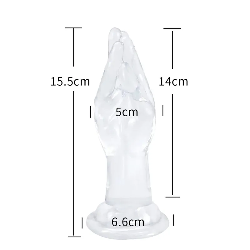 4 Sizes Huge Hands Finger Anal Plug Clear Arm Anus Prostate Massage Big Butt Plug G Spot Masturbation Gay Sex Toys For Women Men