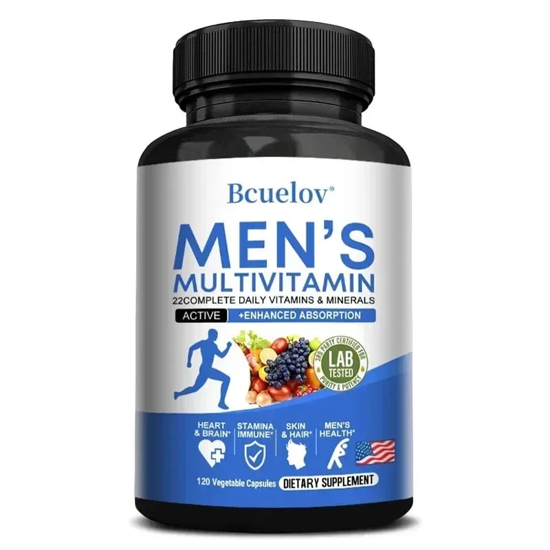 Multivitamin for Men - Daily Multivitamin for Energy Focus & Brain Men's Health Complex Non-GMO120 120 Vegetarian Capsules