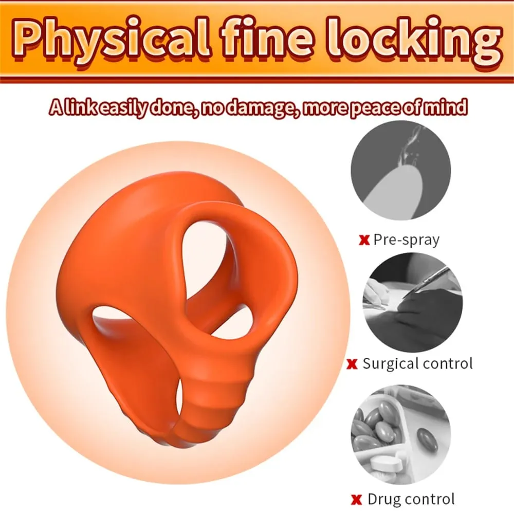 Soft Penis Ring Reusable Delay Ejaculation Lasting Scrotum Lock Ring Ball Scrotum Stretcher Triple Testicle Lock BDSM Sex Toys