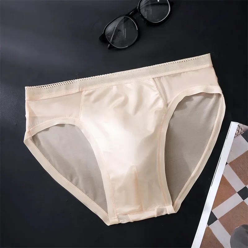 New adults 18 plus micro calzones hombres Ice silk mesh men's underwear 3D space sexy lingeries for man lace calzoncillos hombre