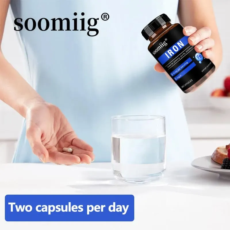 Iron Capsules High Absorption Daily Iron Supplement Support Energy Focus & Body Wellness Immune & Red Blood Cell Health