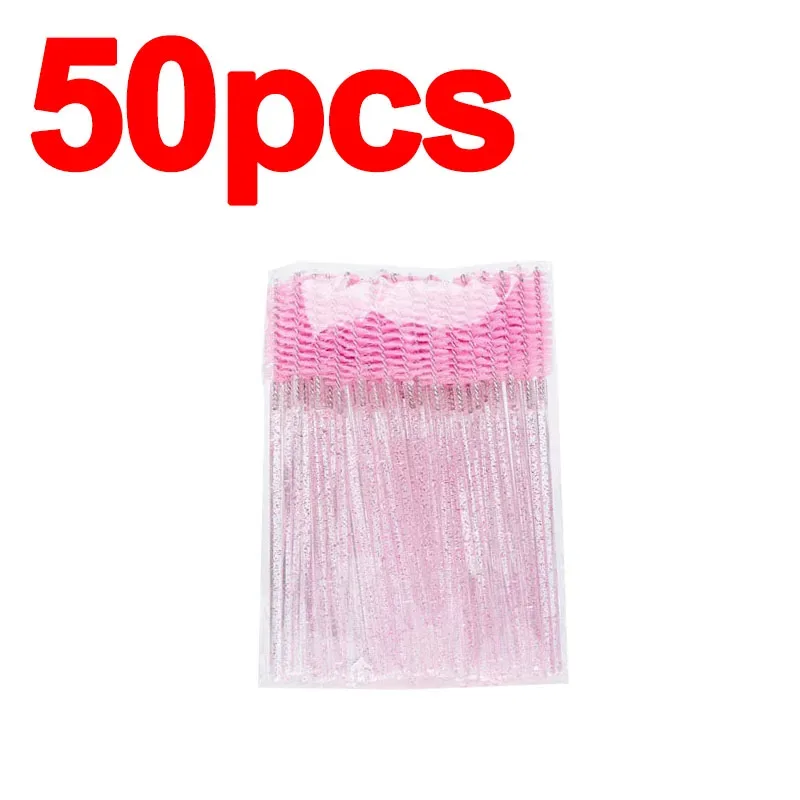 New 50/100pcs Microbrush for Eyelashes Brush Crystal Spoolie Brushes Eyebrow Comb Makeup Beauty Tool for Eyelashes HZS24 — image 9