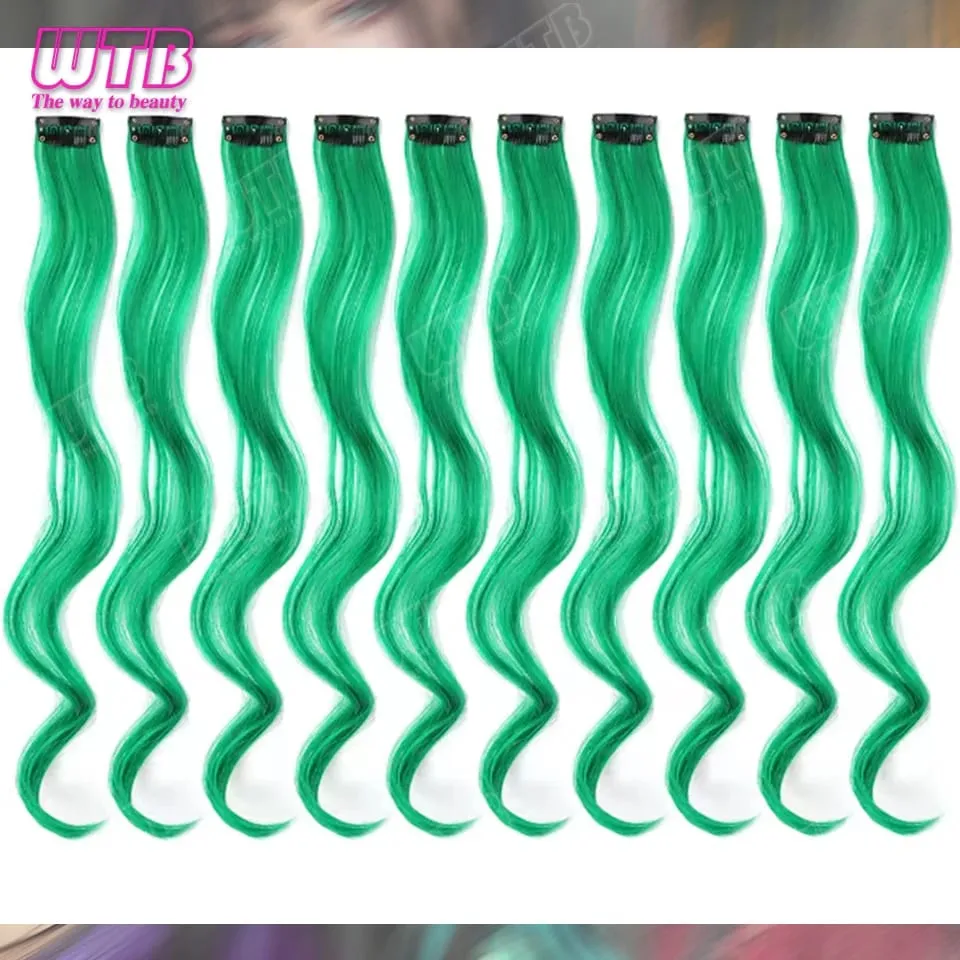 10 PCS Colored Synthetic Hair Extension Wigs for Women BB Clip Style Straight Hair Extension Wigs Suitable for Holiday Events
