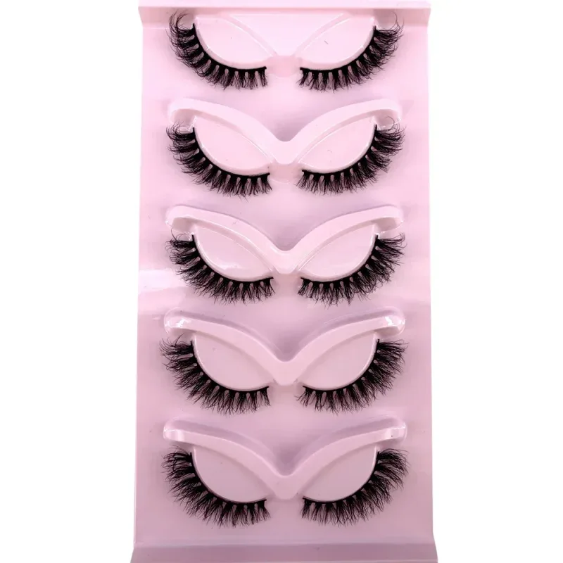 New Cat Eye Lashes 5/7/10 pairs 3D Faux Mink Eyelashes Winged Fluffy Fake Lashes Soft Natural long Full Strip Lash Make