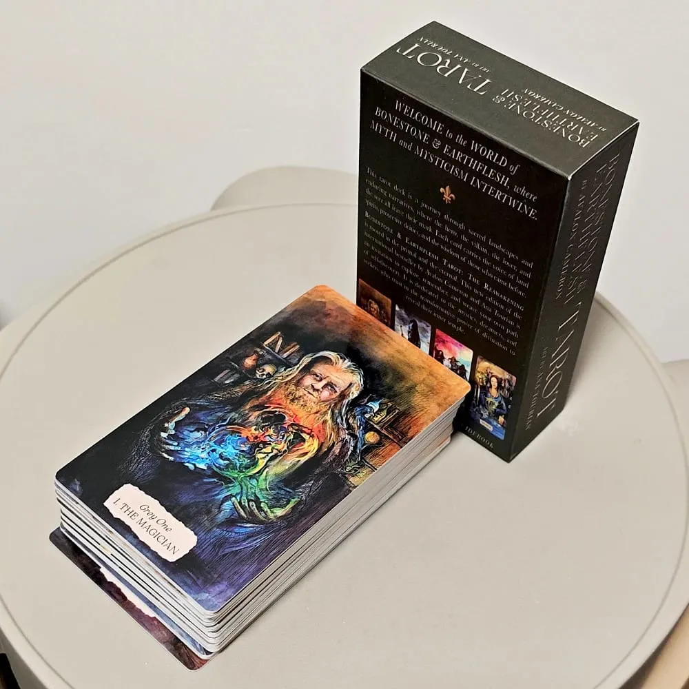 Bonestone & Earthflesh Tarot Deck 12*7cm – A Journey Through Myth Mysticism and Sacred Landscapes