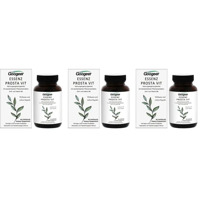 Googeer Prosta Vit Essenz Capsules for Men Bladder & Urinary Tract Health Support with Zinc Vitamin B6 Saw Palmetto 60 Count