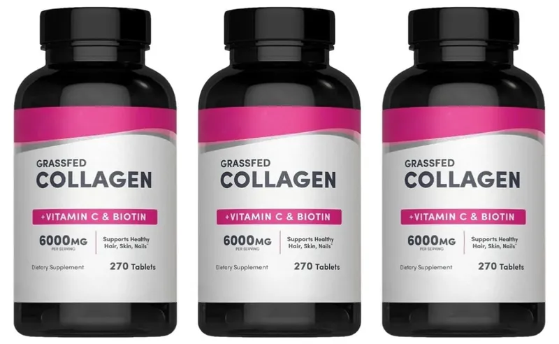 Collagen Tablets 6000mg with Vitamin C and Biotin Hair Skin Nails Beauty Support Dietary Supplement 270 Tablets