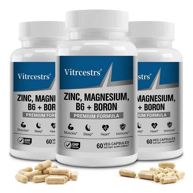 Magnesium Complex Capsules - boron/L-Threonate + Zinc D3 B6 High Absorption Muscle Bone Brain Sleep Health Anxiety Relief