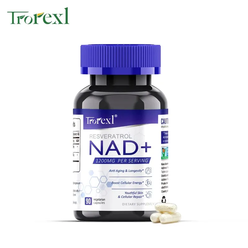 NAD + Resveratrol Supplement NAD Plus Boosting - Supports Cellular Energy Anti-aging Metabolism Skin Health