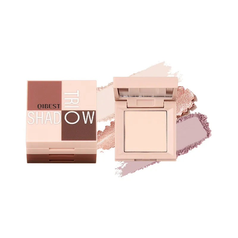 1 piece three in one eye shadow palette portable makeup matte and shiny finish multi-functional neutral tone easy to mix