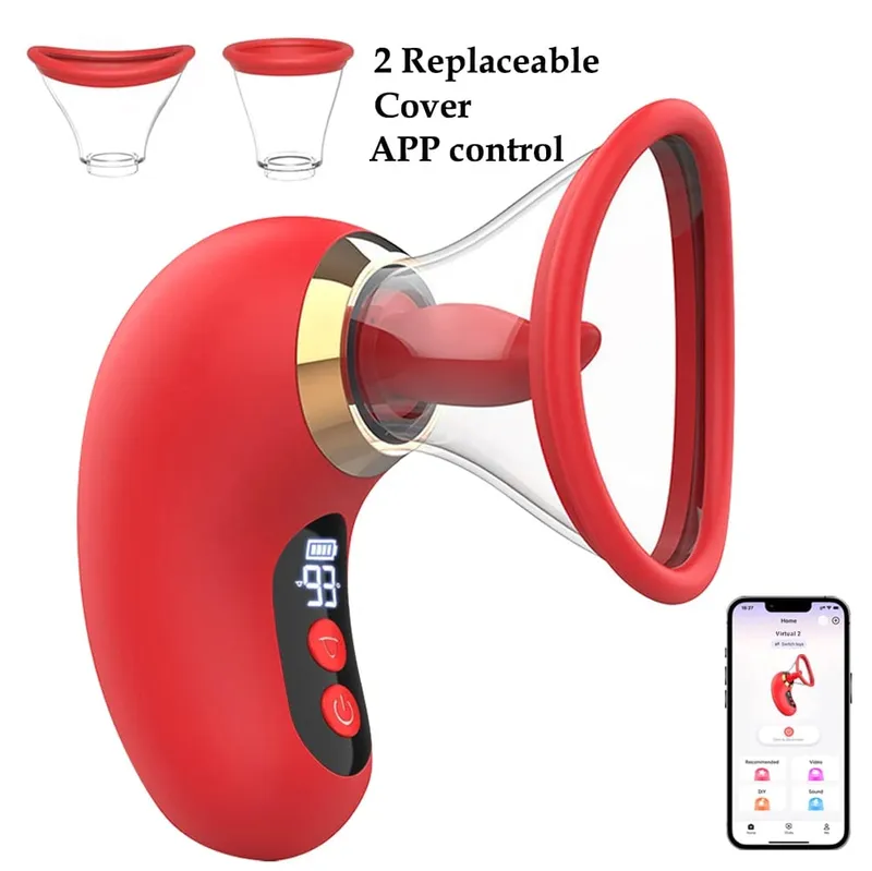 5IN1 Tongue Clitoral Sucker Vibrator APP Control Clit Stimulator Female Masturbation LCD Display Sex Toys for Women Couple
