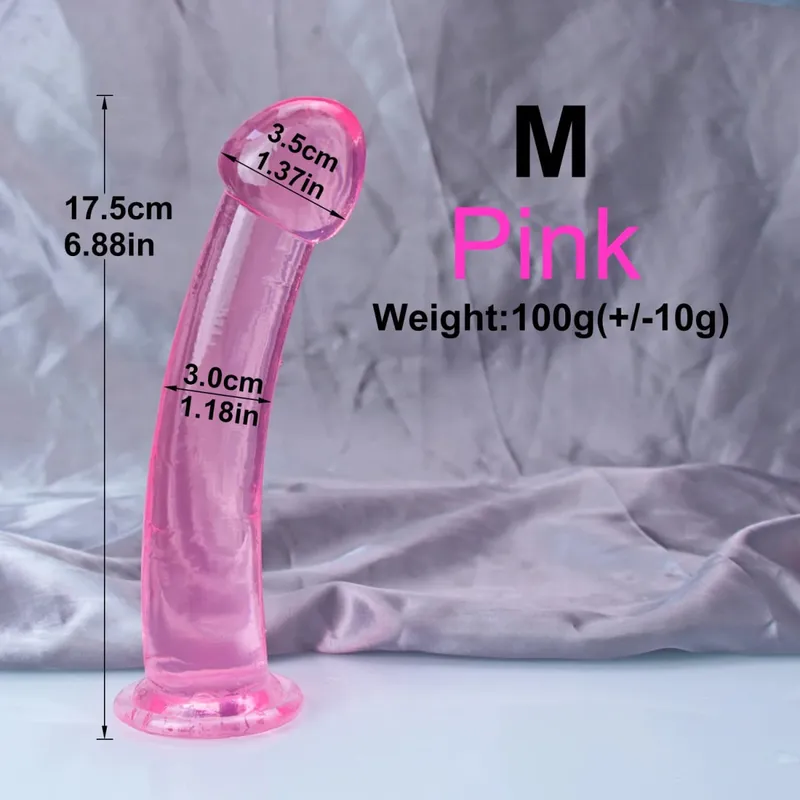 Barato TPE transparente Anal Plug Jelly consolador 4 tamaños ventosa pene masturbación vaginal suave pene pequeño mujeres hombre juguetes sexuales — image 12